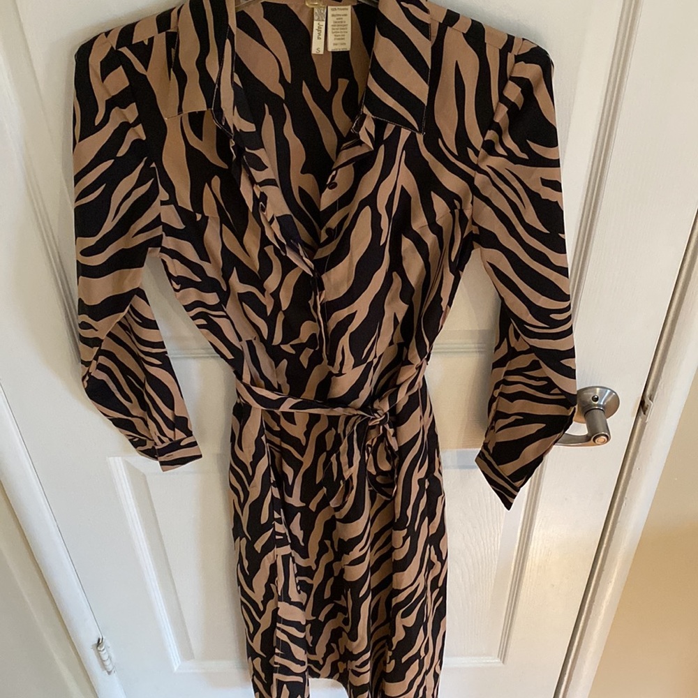 Animal print midi dress in size S